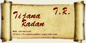 Tijana Radan vizit kartica